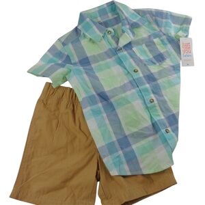 Carter’s Kids Plaid Top and Shorts Size 4